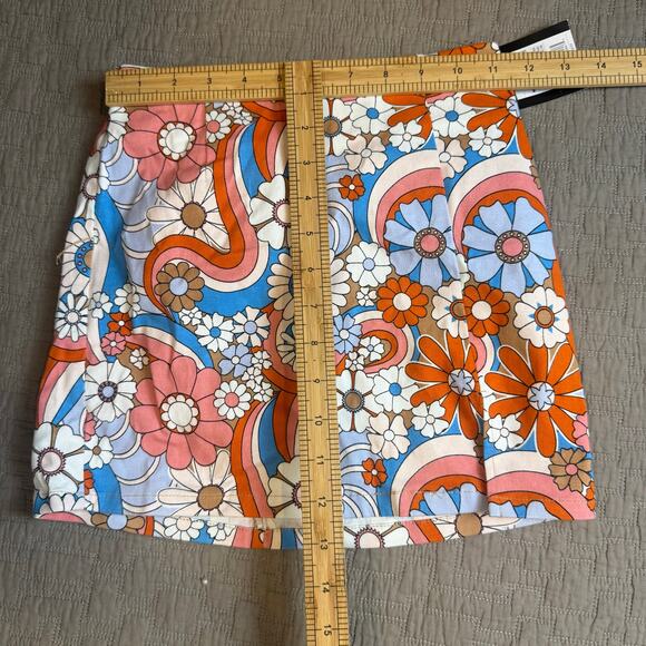 NWT Art Class Mod 60s Floral Mini Skirt Skirt M Medium 7 8 Girls - Picture 9 of 9